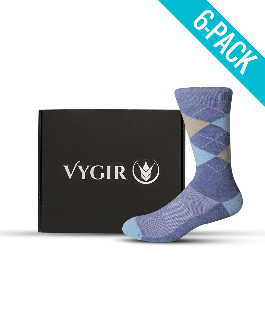 6 Pack - Athletic Dress Socks -  Select Your Colors - Vygir