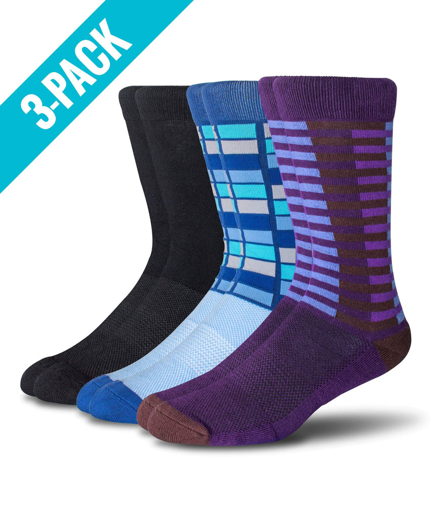 3 Pack - Athletic Dress Socks -  Select Your Colors - Vygir